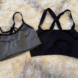 Girl's Gray and Black Sports Bras